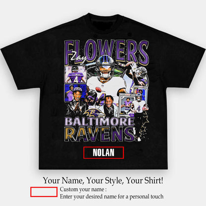 ZAY FLOWERS 1.0 TEE - AMERICAN FOOTBALL GRAPHIC TEE | Personalize with Your Name