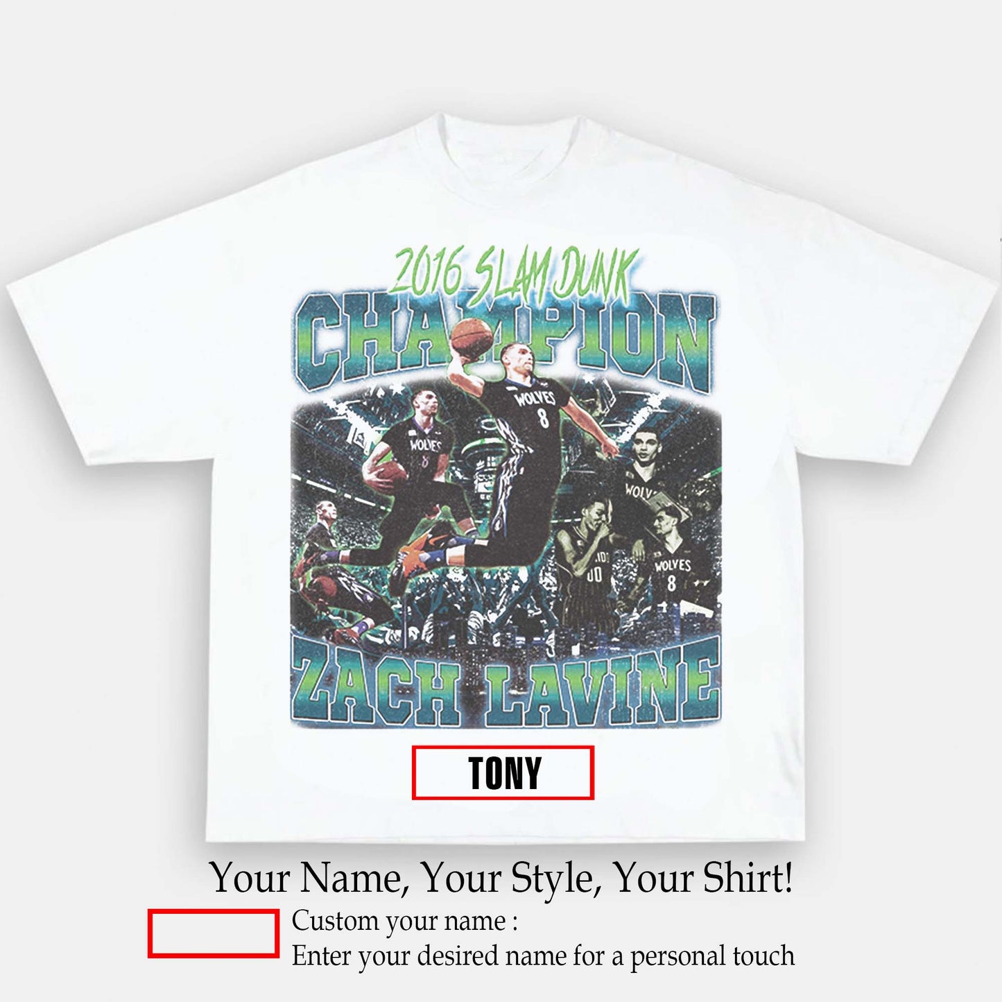 Zack Lavine - 2016 Slam Dunk Champion TEE | Personalize with Your Name