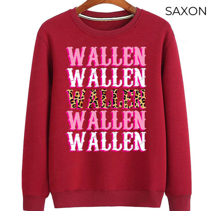 Wallen Sweatshirt, Wallen Western Graphic Tee, Country Music Shirt, Cowgirl Wallen Sweatshirt, Pink Leopard Wallen, Western Cowboy Tee Sweater And Sweatshirt Young-sized, Shirt Match SNK 2