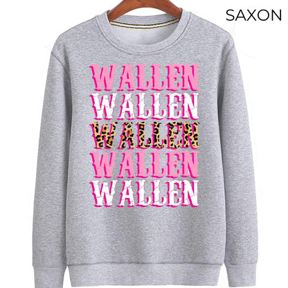 Wallen Sweatshirt, Wallen Western Graphic Tee, Country Music Shirt, Cowgirl Wallen Sweatshirt, Pink Leopard Wallen, Western Cowboy Tee Sweater And Sweatshirt Young-sized, Shirt Match SNK 2