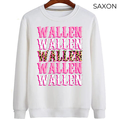 Wallen Sweatshirt, Wallen Western Graphic Tee, Country Music Shirt, Cowgirl Wallen Sweatshirt, Pink Leopard Wallen, Western Cowboy Tee Sweater And Sweatshirt Young-sized, Shirt Match SNK 2